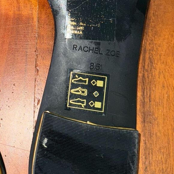 Rachael Zoe  tongs slides woven black and gold  with toe hold - Picture 10 of 10